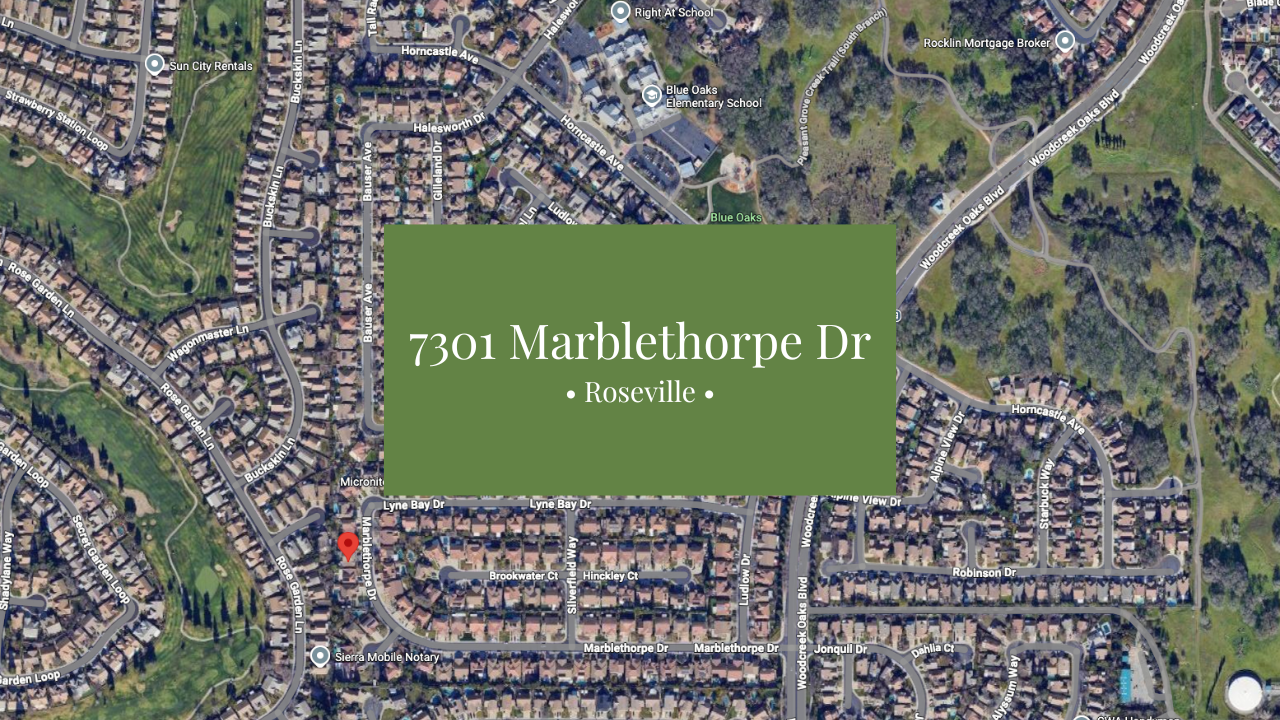 Sold: 7301 Marblethorpe Drive, Roseville | $825,000